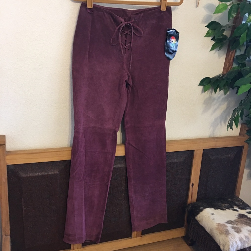 Newport News genuine suede leather jeans NWT 6